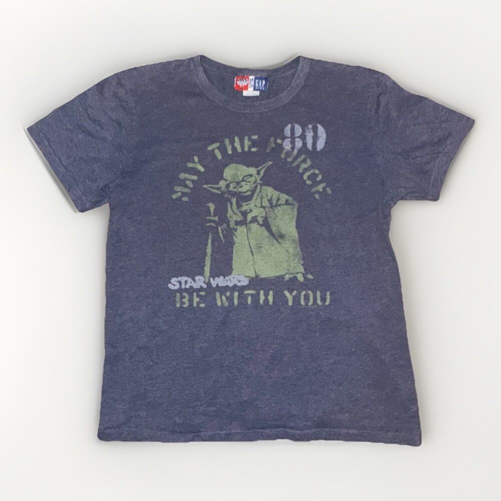 Junk Food x GAP Star Wars Yoda Stencil T-Shirt Youth XXL Blue 18x23 Made In USA